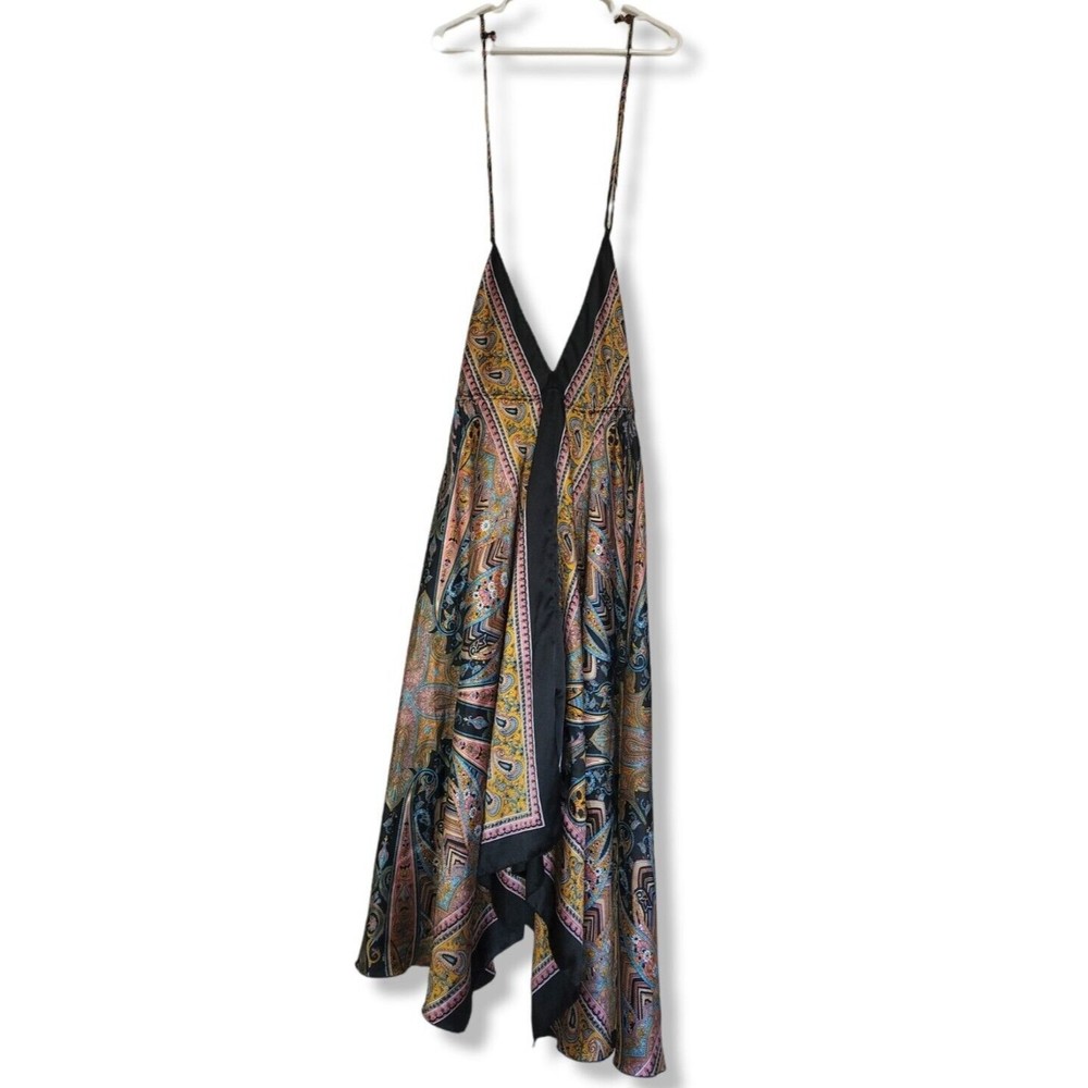 Vintage My Choice 90s Boho Womens Handkerchief Kaftan Beach Dress Swim Cover